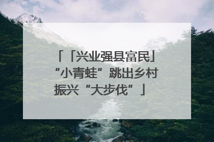 「兴业强县富民」“小青蛙”跳出乡村振兴“大步伐”