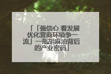 「强信心 看发展 优化营商环境争一流」一瓶胡麻油背后的产业密码