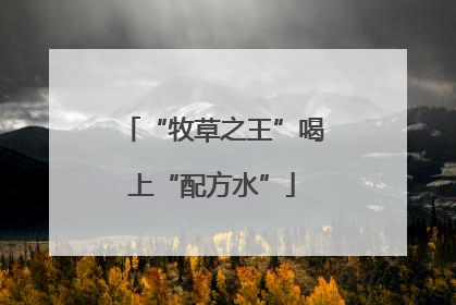 “牧草之王”喝上“配方水”