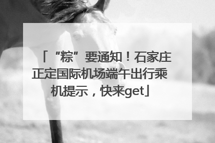 “粽”要通知！石家庄正定国际机场端午出行乘机提示，快来get