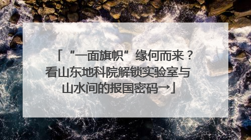 “一面旗帜”缘何而来？看山东地科院解锁实验室与山水间的报国密码→