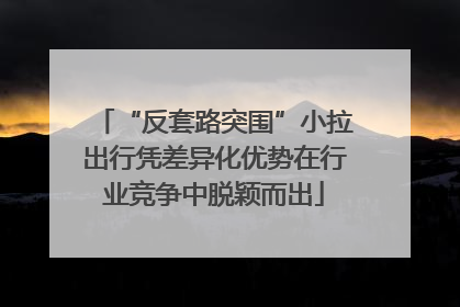 “反套路突围”小拉出行凭差异化优势在行业竞争中脱颖而出