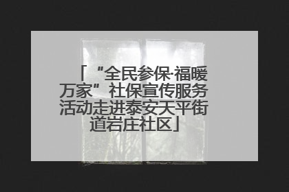 “全民参保·福暖万家”社保宣传服务活动走进泰安天平街道岩庄社区