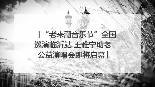 “老来潮音乐节”全国巡演临沂站 王雅宁助老公益演唱会即将启幕