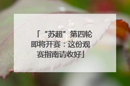 “苏超”第四轮即将开赛：这份观赛指南请收好