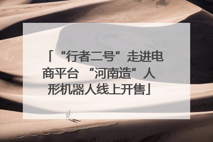 “行者二号”走进电商平台 “河南造”人形机器人线上开售