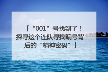 “001”号找到了！探寻这个连队寻找编号背后的“精神密码”