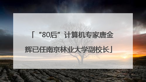 “80后”计算机专家唐金辉已任南京林业大学副校长