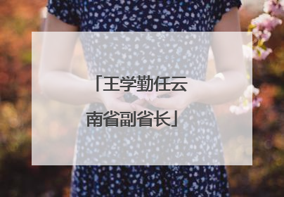 王学勤任云南省副省长