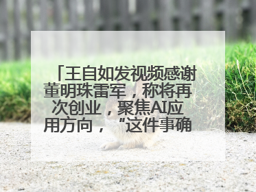 王自如发视频感谢董明珠雷军，称将再次创业，聚焦AI应用方向，“这件事确实来钱快”
