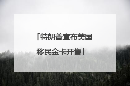 特朗普宣布美国移民金卡开售