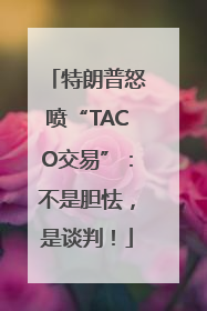 特朗普怒喷“TACO交易”：不是胆怯，是谈判！