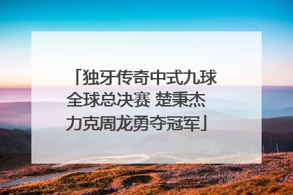 独牙传奇中式九球全球总决赛 楚秉杰力克周龙勇夺冠军