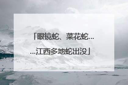 眼镜蛇、菜花蛇……江西多地蛇出没