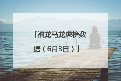 福龙马龙虎榜数据（6月3日）