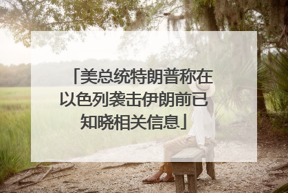 美总统特朗普称在以色列袭击伊朗前已知晓相关信息