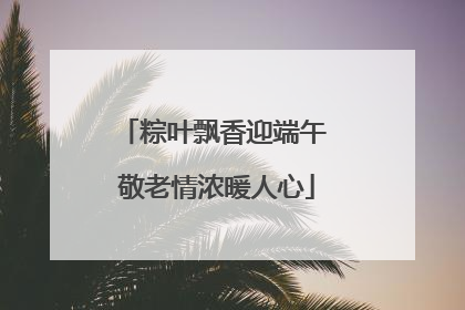 粽叶飘香迎端午 敬老情浓暖人心