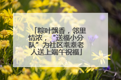 粽叶飘香，邻里情浓，“送福小分队”为社区耄耋老人送上端午祝福