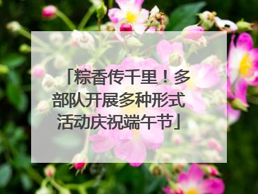 粽香传千里！多部队开展多种形式活动庆祝端午节