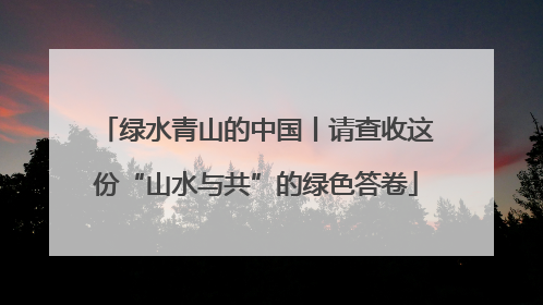 绿水青山的中国丨请查收这份“山水与共”的绿色答卷