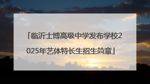 临沂士博高级中学发布学校2025年艺体特长生招生简章