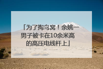 为了掏鸟窝！余姚一男子被卡在10余米高的高压电线杆上