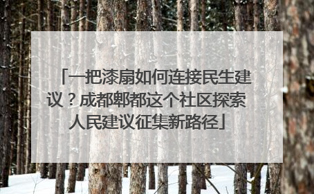 一把漆扇如何连接民生建议？成都郫都这个社区探索人民建议征集新路径
