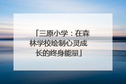三原小学：在森林学校绘制心灵成长的终身能量