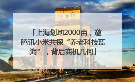 上海划地2000亩，邀腾讯小米共探“养老科技蓝海”，背后商机几何