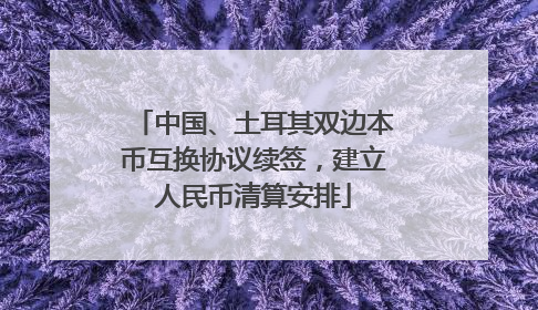 中国、土耳其双边本币互换协议续签，建立人民币清算安排