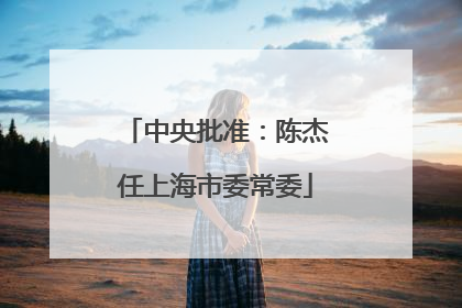 中央批准：陈杰任上海市委常委