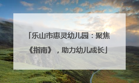 乐山市惠灵幼儿园：聚焦《指南》，助力幼儿成长