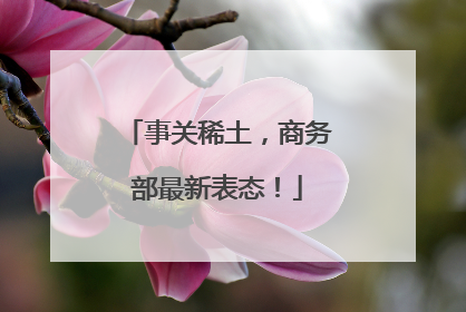 事关稀土，商务部最新表态！