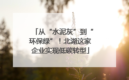 从“水泥灰”到“环保绿”！北湖这家企业实现低碳转型