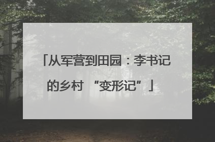 从军营到田园：李书记的乡村 “变形记”