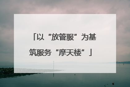以“放管服”为基筑服务“摩天楼”