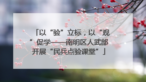 以“验”立标，以“观”促学——南明区人武部开展“民兵点验课堂”
