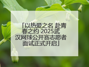 以热爱之名 赴青春之约 2025武汉网球公开赛志愿者面试正式开启