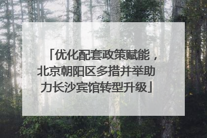 优化配套政策赋能，北京朝阳区多措并举助力长沙宾馆转型升级