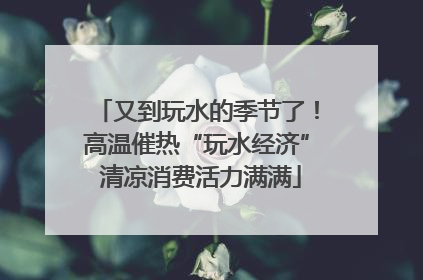 又到玩水的季节了！高温催热“玩水经济” 清凉消费活力满满