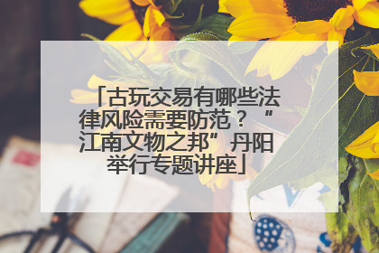 古玩交易有哪些法律风险需要防范？“江南文物之邦”丹阳举行专题讲座