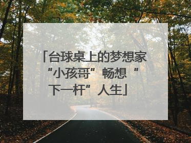 台球桌上的梦想家 “小孩哥”畅想“下一杆”人生