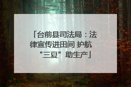 台前县司法局：法律宣传进田间 护航“三夏”助生产