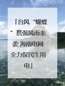 台风“蝴蝶”携强风雨来袭 海南电网全力保民生用电