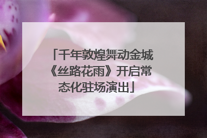 千年敦煌舞动金城《丝路花雨》开启常态化驻场演出