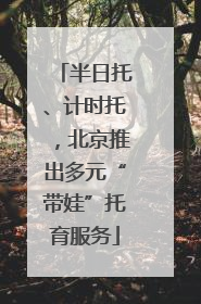 半日托、计时托，北京推出多元“带娃”托育服务