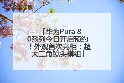 华为Pura 80系列今日开启预约！外观首次亮相：超大三角镜头模组