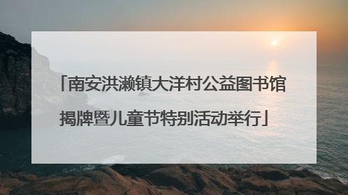 南安洪濑镇大洋村公益图书馆揭牌暨儿童节特别活动举行