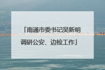 南通市委书记吴新明调研公安、边检工作