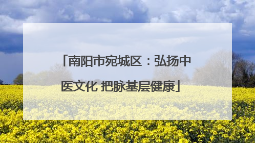 南阳市宛城区：弘扬中医文化 把脉基层健康